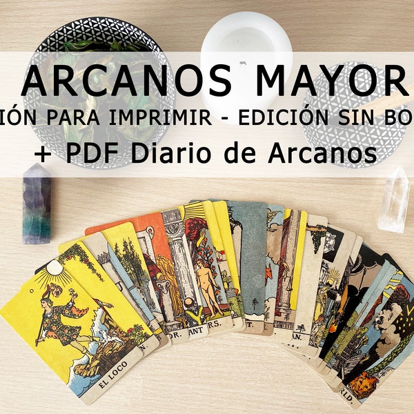22 Arcanos Mayores - Versión para impresión - Formato pdf- Versión en ESPAÑOL E INGLES - Tarot descargable - Diario - Apuntes - Imprimir