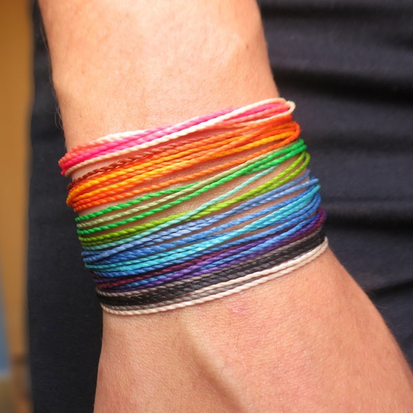 Bracelet multi-rangs fils coloré unisexe bracelet d'amitié surf ajustable