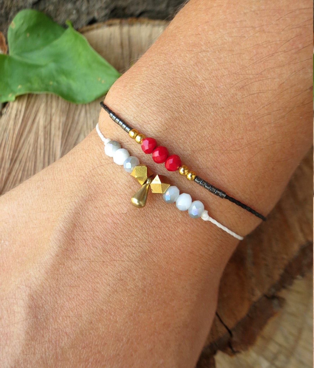 Bracelet Amiti Amour Bracelet Perles Miyuki Minimaliste Ajustable 