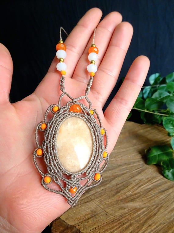 Collier Vintage Bohème Chic En Aventurine Verte - Pendentif Triangle Fait Main, Occasion Argenté