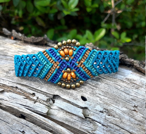 Brazilian Macrame Bracelet Wood Beads Ethnic Bracelet Etsy