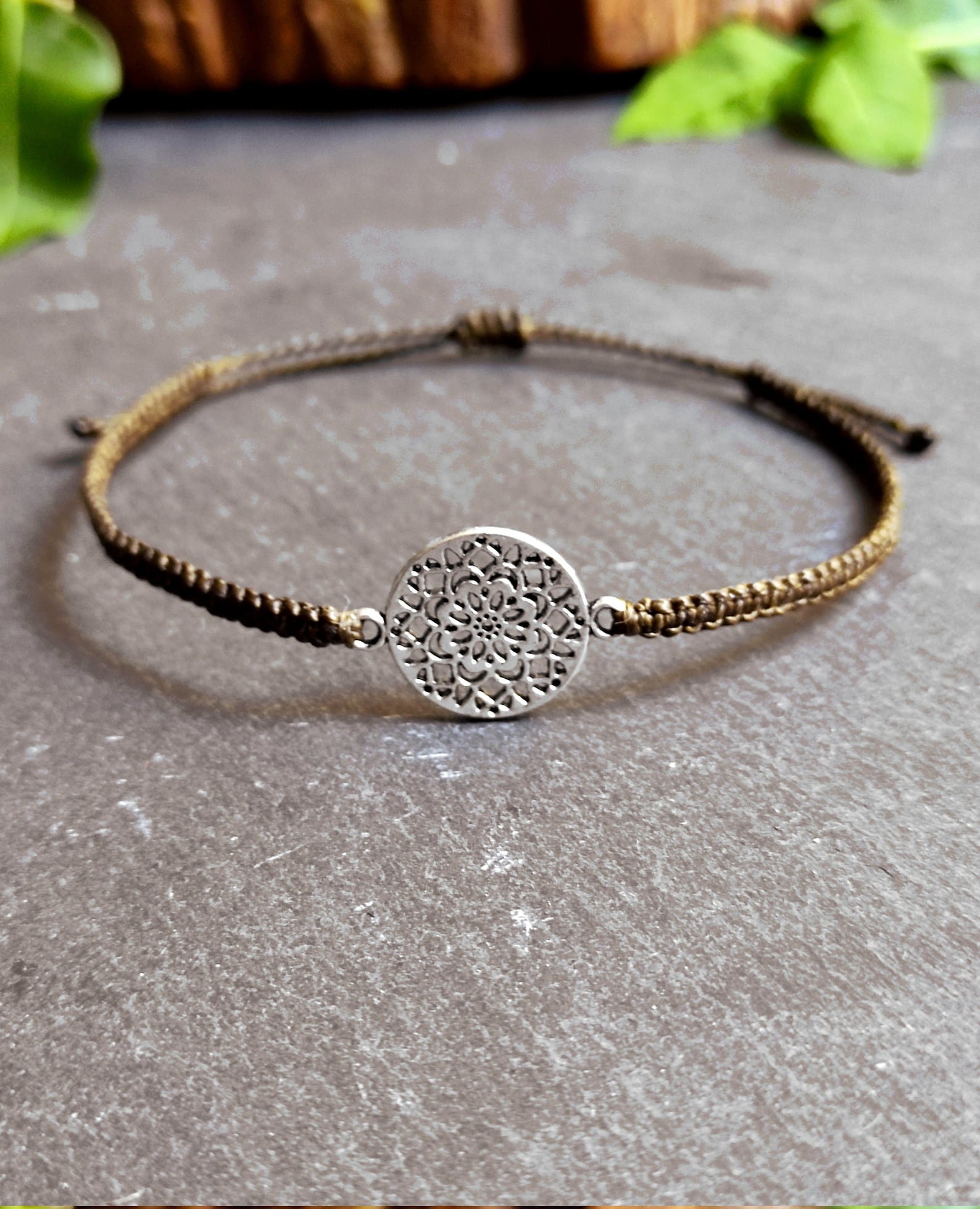 Mandala Bracelet Bohemian Chic Woman Silver Micromacrame Etsy