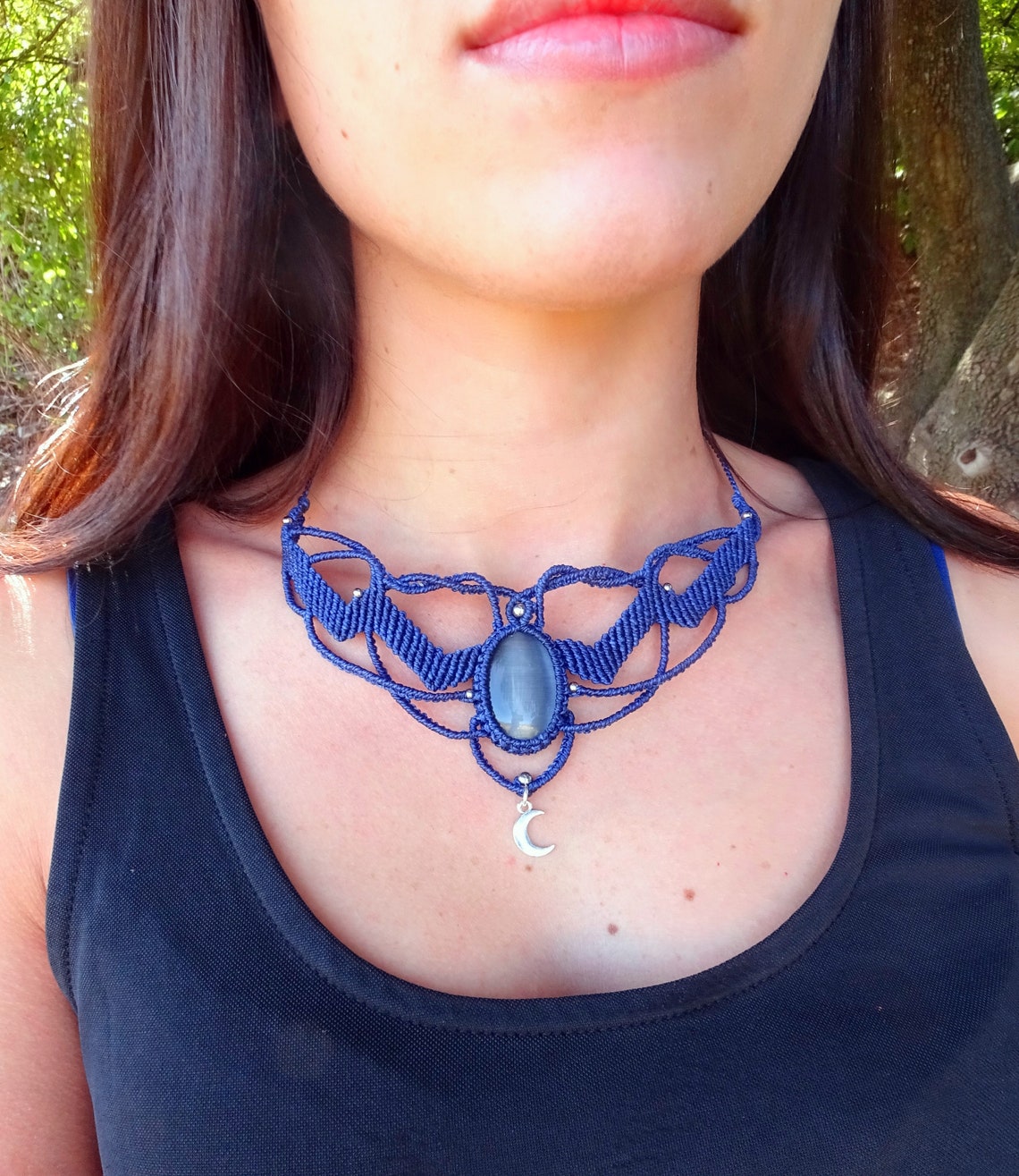 Alice la bohème - Macramé bleu marine