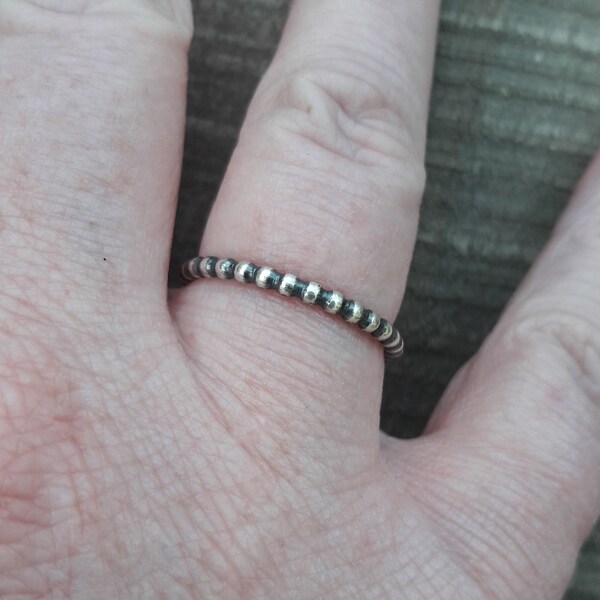 Circle Filigree Boho Ring - .925 Sterling Silver Beaded Band, Sizes 5-10 - View #10