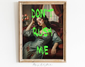 Rush Me Print nicht: Trendige Vintage Illustration (Digitaler Download)