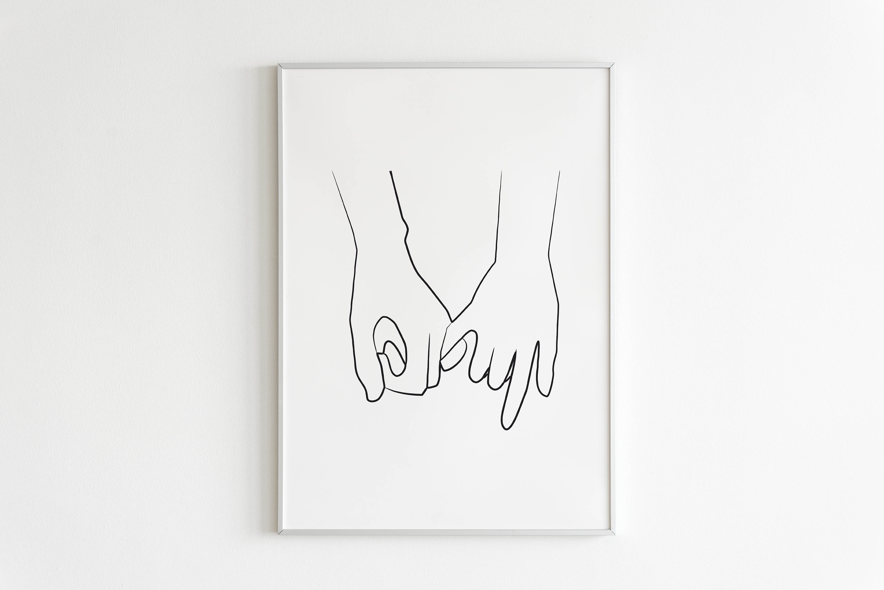 Holding Hands Line Art Wall Interior Design Printable Wall Etsy