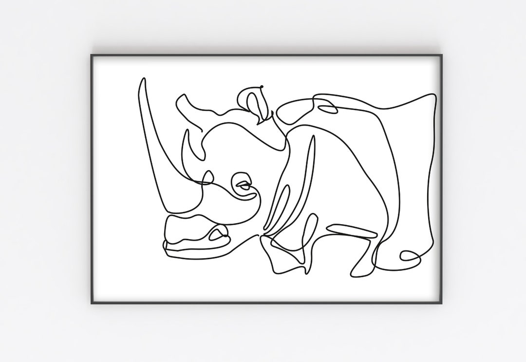 Rhino Line Art Print, Minimalist Nursery Decor (digital Download) - Etsy