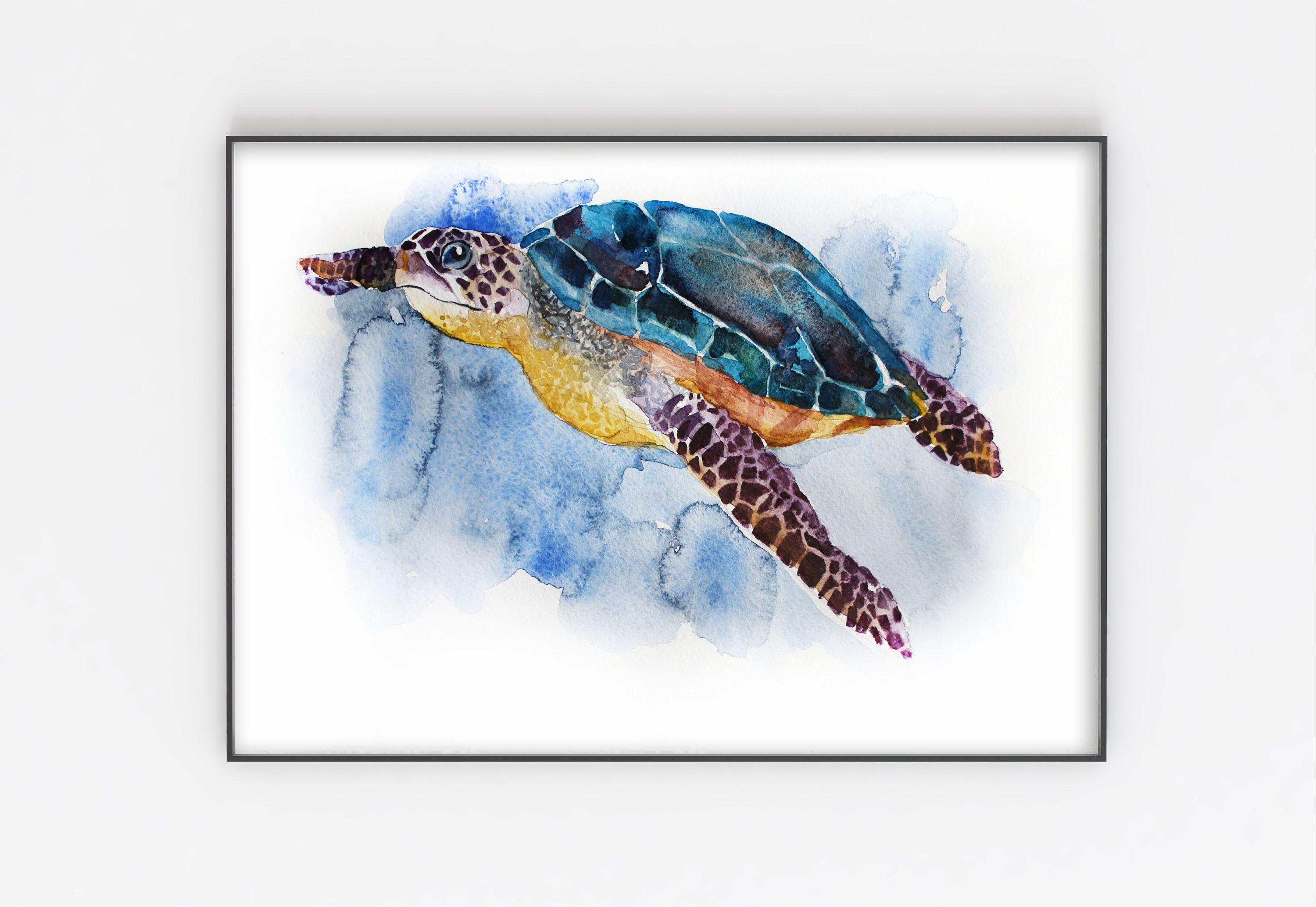 PRINT turtle Watercolor Painting turtle illustration print | Etsy