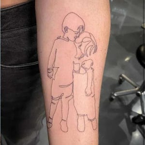 Custom Tattoo minimal line art, Tattoo One line Commission, Tattoo Linework, Minimalist line tattoo, Family Tattoo, pet ears tattoo SVG