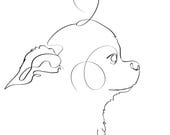 Custom pet Tattoo, Minimalist One Line Design, Fine Line Tattoo Drawing, Personalized Outline dog Art