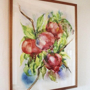 Pomegranate art printable Watercolor artwork Kitchen Art Fruits Poster Dining Room Watercolor Fruit Pomegranate hand painted pomegranate