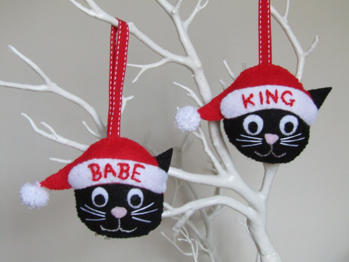 Santa Cat Decoration Personalised Cat Decoration Cat - Etsy UK