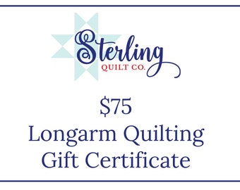 Longarm Quilting Gift Certificate, Quilting Gift Card, gift for quilter, gift for her, gift for him, gift for mom, last minute unique gift