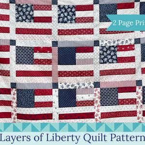 American Flag Quilt Pattern, Layer Cake Design (PDF Pattern)