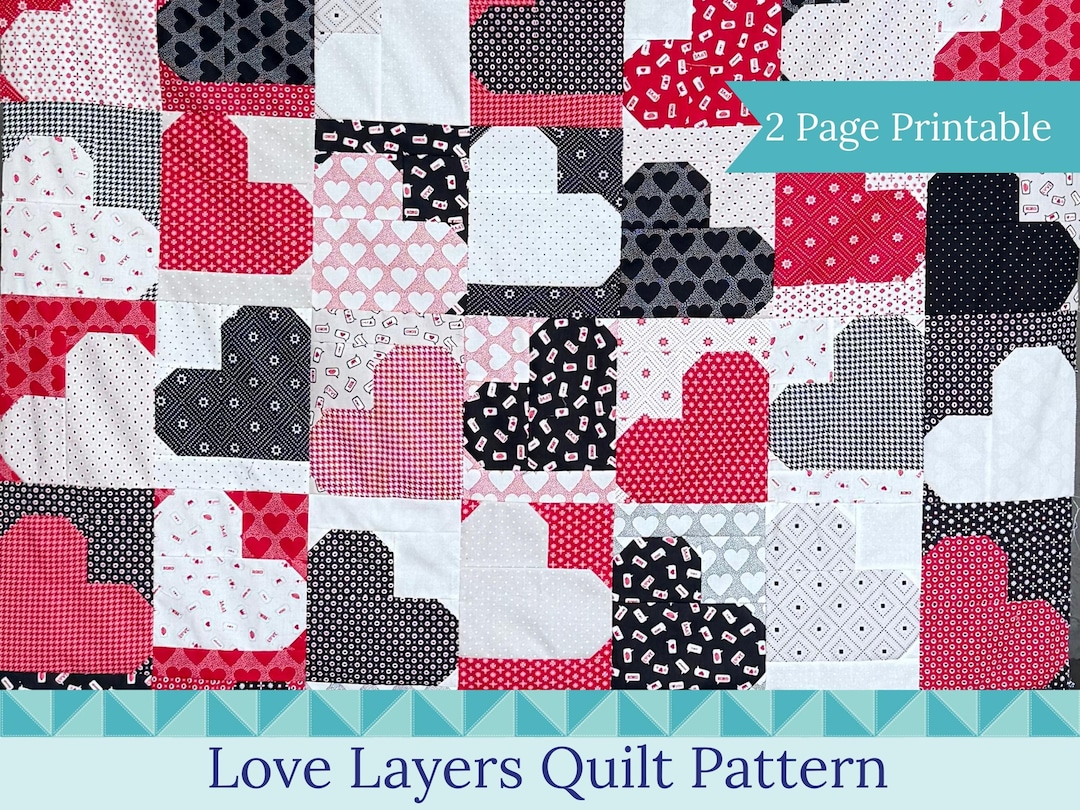 Love Layers Heart Quilt Pattern Easy One Layer Cake Beginner Friendly ...