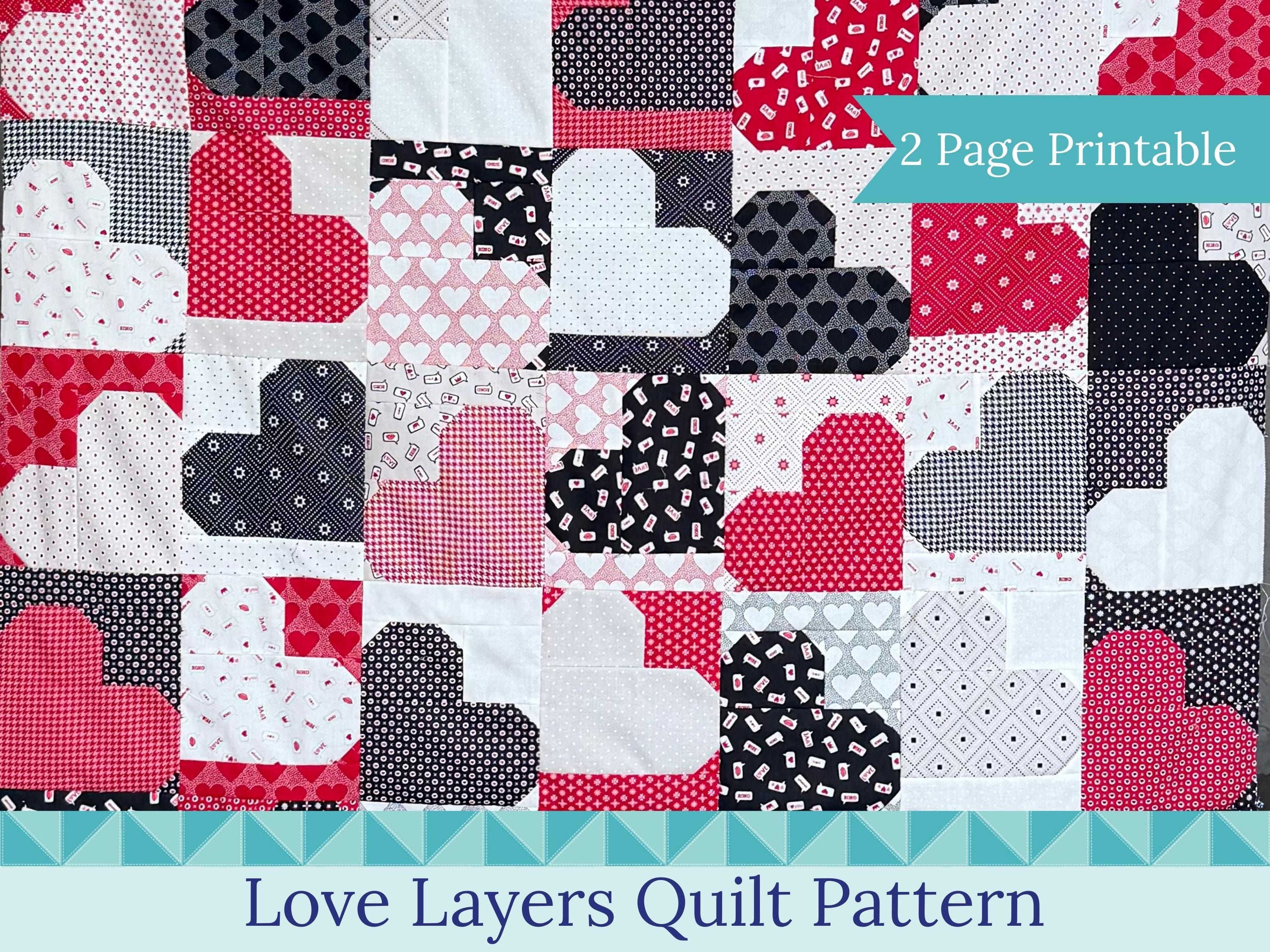Love Layers Heart Quilt Pattern Easy One Layer Cake Beginner Friendly ...