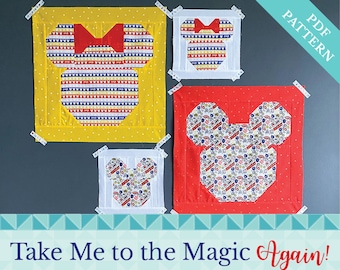 Take Me to the Magic Again Fat Quarter/Fat Eighth Friendly Quilt Block Pattern PDF Instant Download