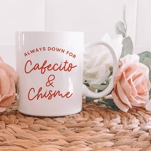 Cafecito and Chisme Coffee Mug Gifts For Office Friends, Holiday Gift Latina Mugs Hispanic Puerto Rico Colombia Gifts Cafecito
