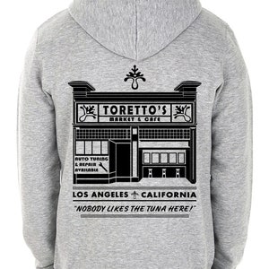 Fast and Furious Toretto's Market and Café No Tuna Inspired Two-Sided Screen-Printed Zip-Up Hoodie image 3