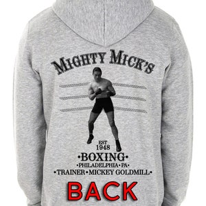 Rocky Balboa Italian Stallion Mighty Mick's Grey Hoodie Original Design Screenprinted image 3
