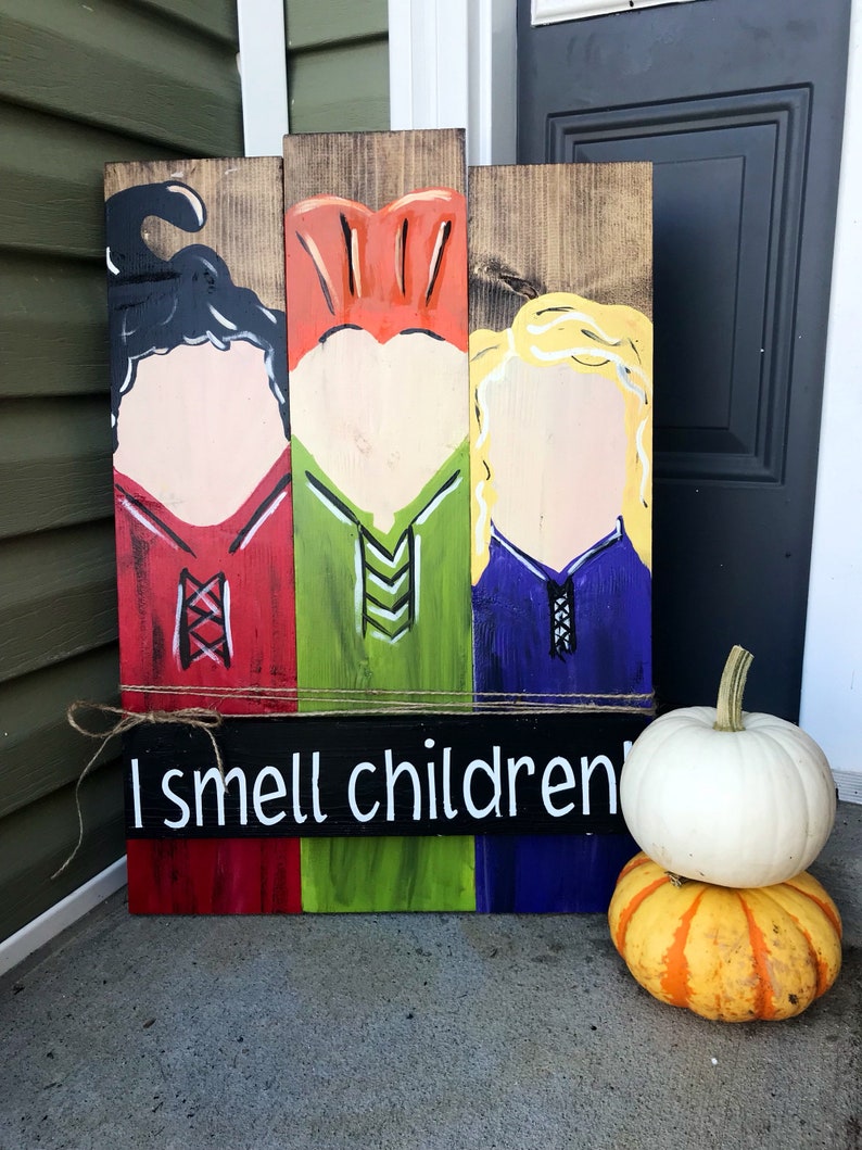 I smell children sign halloween porch decor hocus pocus sign | Etsy