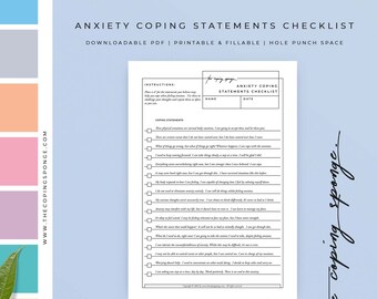 Commercial Use - Anxiety Coping Statements Checklist