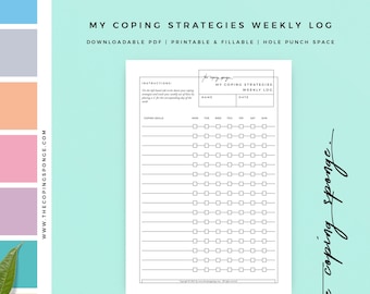 Educational Use - Coping Strategies | Weekly Log | Coping Mechanisms | Weekly Tracker | Coping Skills