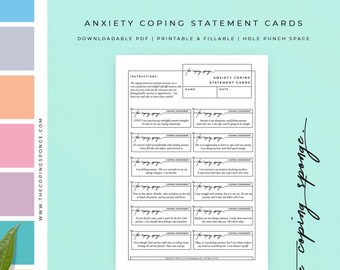 Self Care Positive Affirmations Mental Health Student Worksheet Coping Cards Stress Management School Psychologist Guidance Counselor