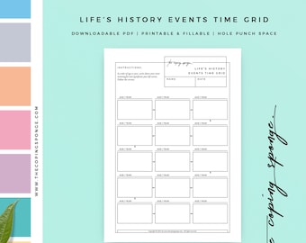 Educational Use - Life's History Events Time Grid