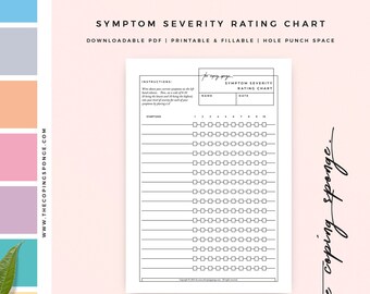 Personal Use - Symptom Severity Rating Chart