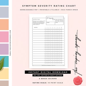 Personal Use - Symptom Severity Rating Chart