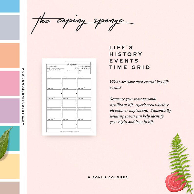 Past Life | Order of Events | Timeline Template | Diagram Print | Mental Health | Self Help Recovery | Radical Acceptance | PDF Worksheet image 3