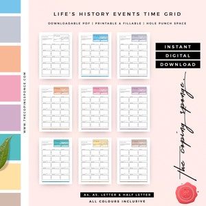 Past Life | Order of Events | Timeline Template | Diagram Print | Mental Health | Self Help Recovery | Radical Acceptance | PDF Worksheet image 2