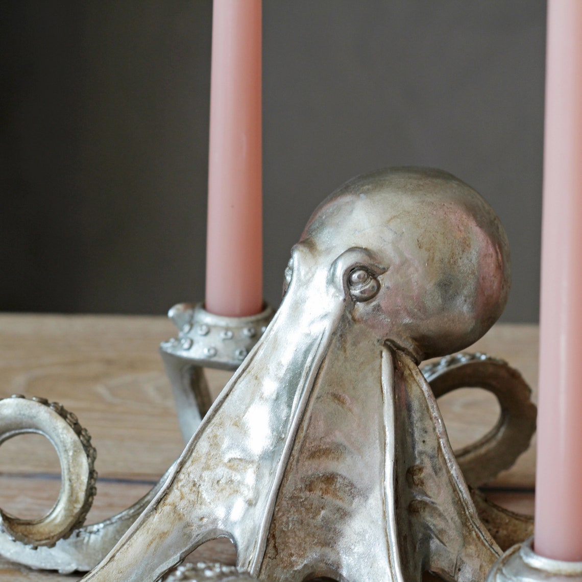 Octopus Candle Holders in Bronze Gold and Silver Etsy