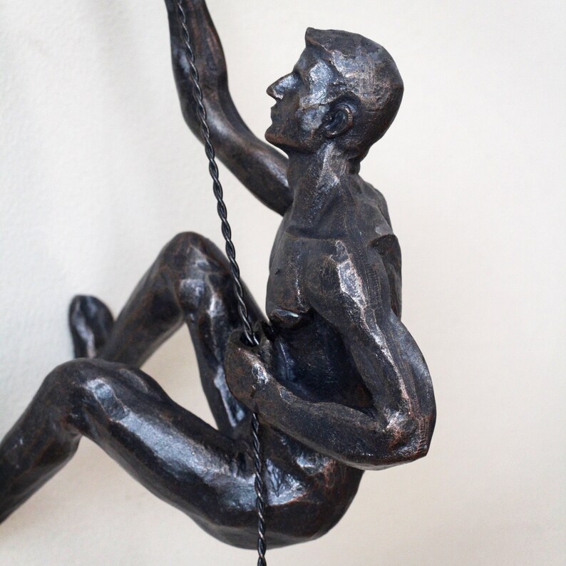 Bronze Climbing Man Wall Art Etsy