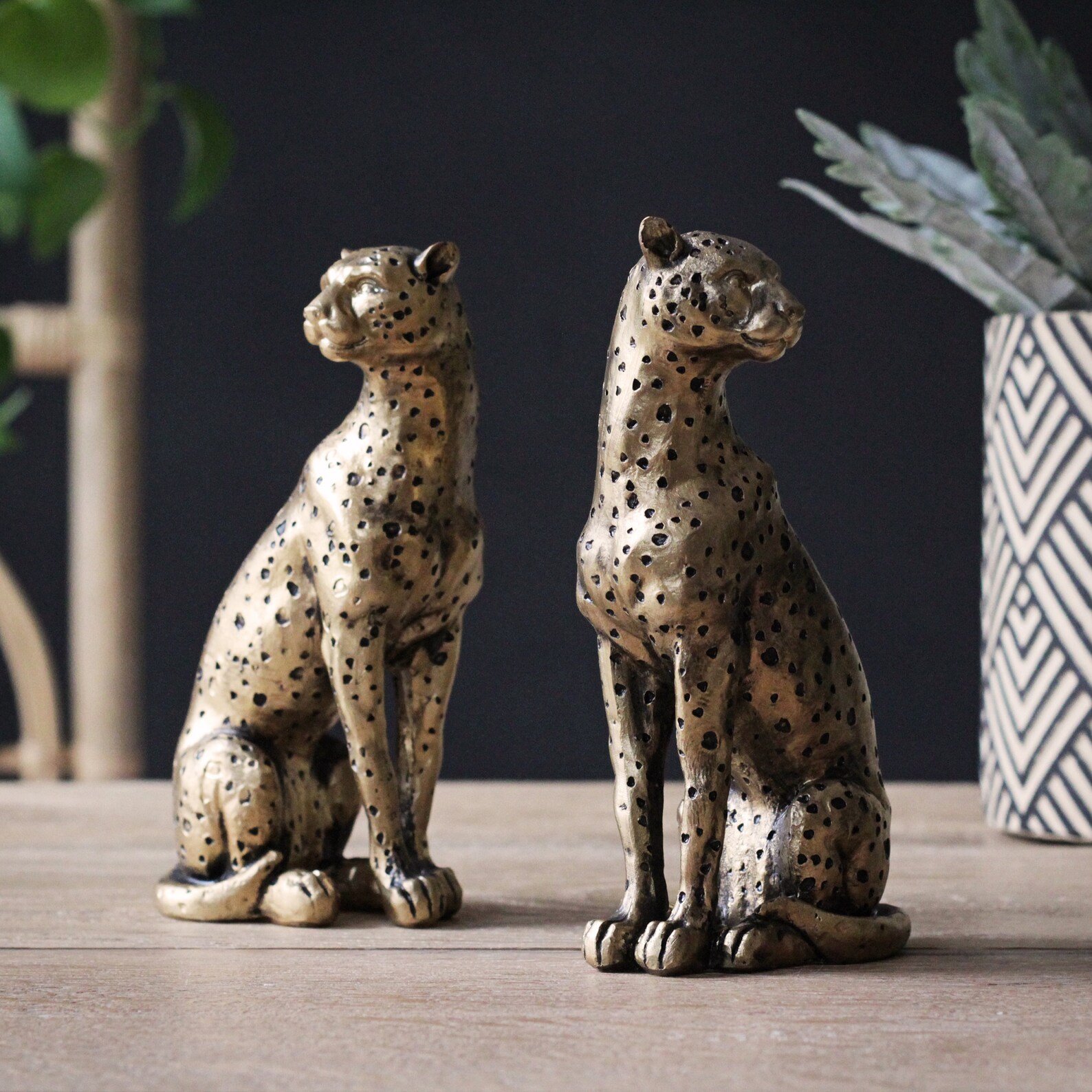 Gold Cheetah Ornaments Set of 2 Etsy UK