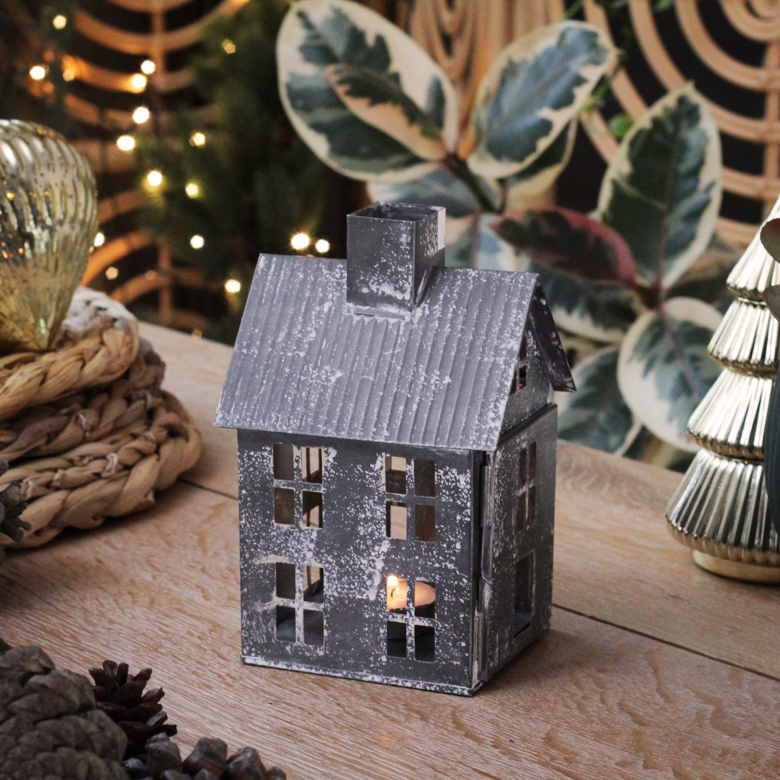 Zinc 'house' Tea Light Holder Etsy UK