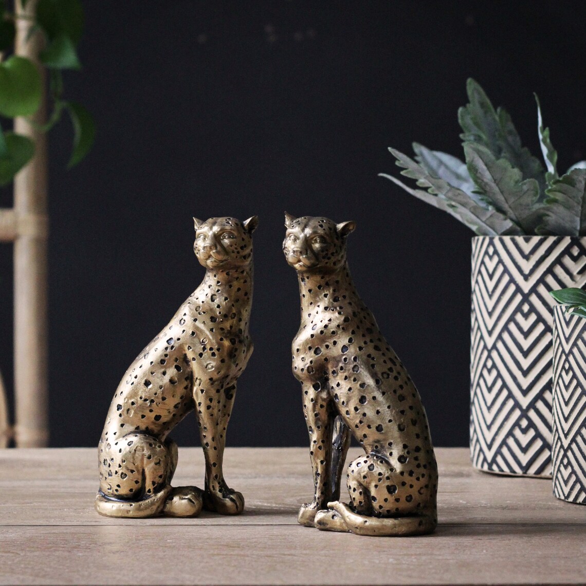 Gold Cheetah Ornaments Set of 2 Etsy UK