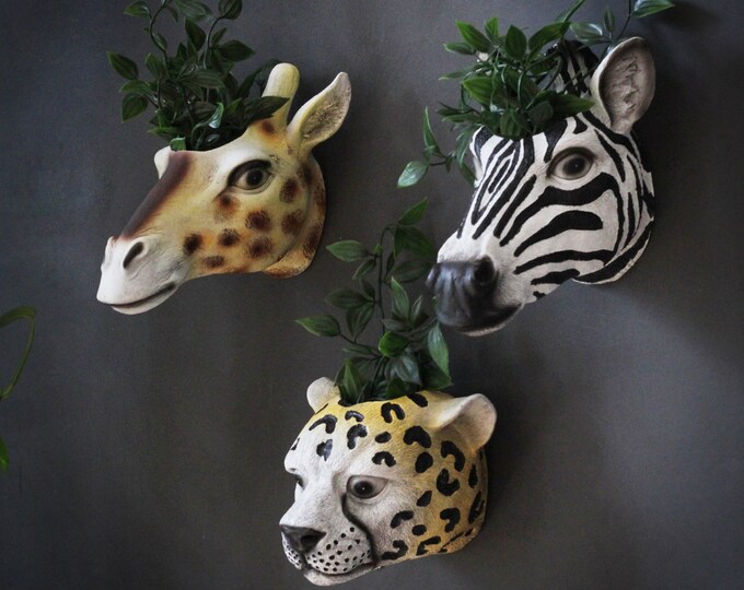 Quail Ceramic Animal Head Wall Vase Animal Head Hand Painted Etsy