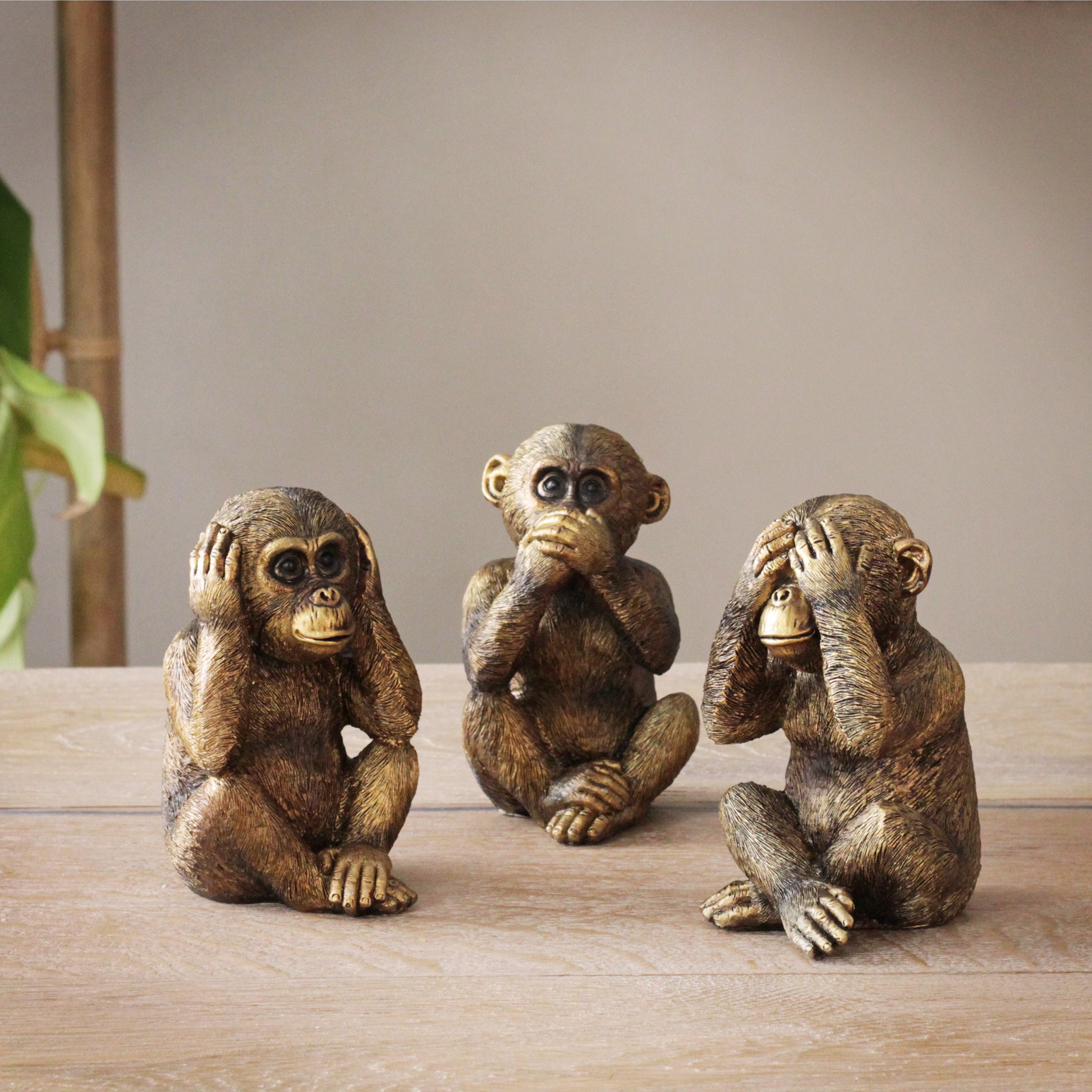 6 oder 15 STÜCK, Antik Silber 3D 3 Wise Monkeys Charm Anhänger