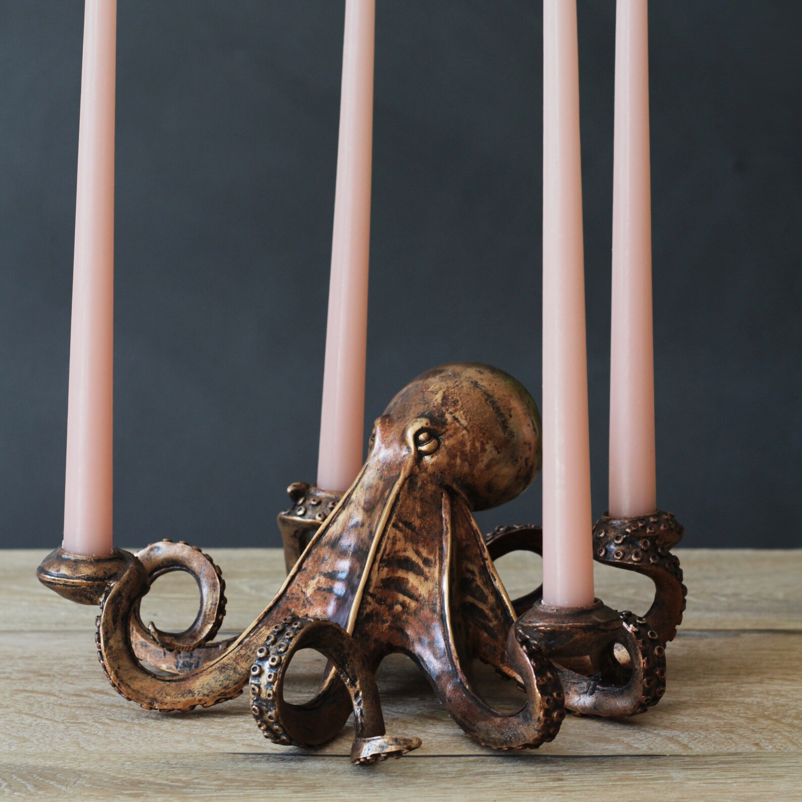 Octopus Candle Holders in Bronze Gold and Silver Etsy