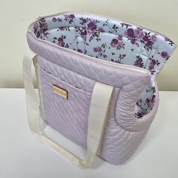 MEDIUM (standard) size pet purse with outside pocket in pink color