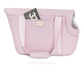 SMALL (long length) size pet carrier with adjustable length shoulder straps + outside pocket
