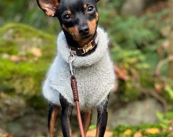 Luxury Hand-Knitted Alpaca & Merino Wool Sweater for Dogs and Cats | Mohair Look ISLA