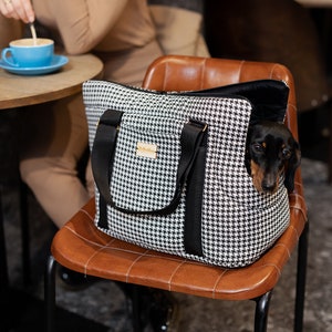Black & white color pet bag ATHENA