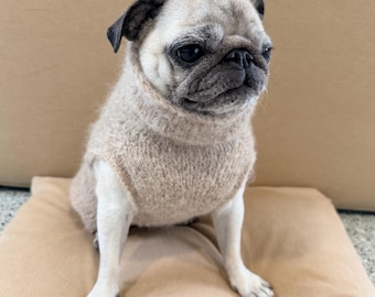 Elegant Mohair-Look Pet Sweater STELLA | Hand-Knitted Alpaca Merino Wool by Muffin & Berry