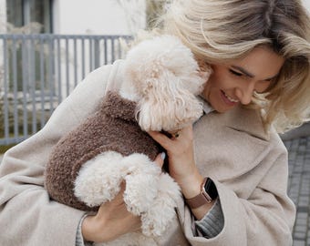 Alpaca Dog Sweater | Hand-Knitted Bouclé Pet Pullover | Luxury Cat Jumper | Wool Knitwear WILLOW