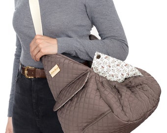 Cacao color sling bag for pets ANNIE