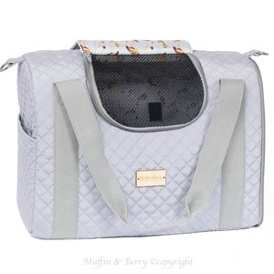 All-closed pet bag with waterproof bottom DANIELA in light gray color