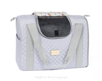 All-closed pet bag with waterproof bottom DANIELA in light gray color